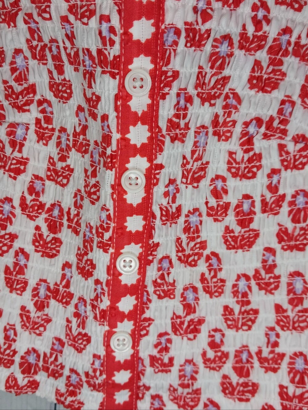 Roller Rabbit x Target Smocked Peplum Coquette Floral Boho Chic Crop Tank Top - Picture 3 of 7